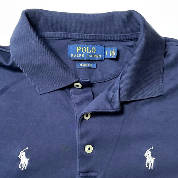 Polo Ralph Lauren All Over Pony Collared Shirt Mens Small Navy - Picture 10 of 10